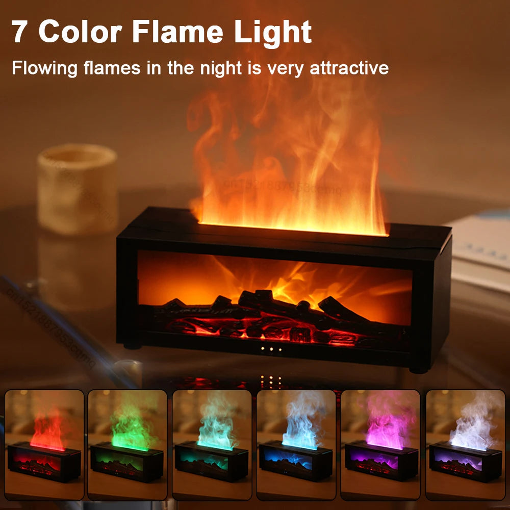 3D Flame Aromatherapy Diffuser – Colorful Essential Oil Humidifier with Realistic Flame Effect and Powerful Mist Output