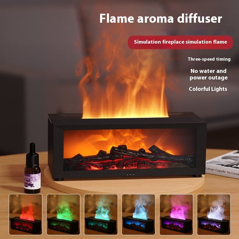 3D Flame Aromatherapy Diffuser – Colorful Essential Oil Humidifier with Realistic Flame Effect and Powerful Mist Output