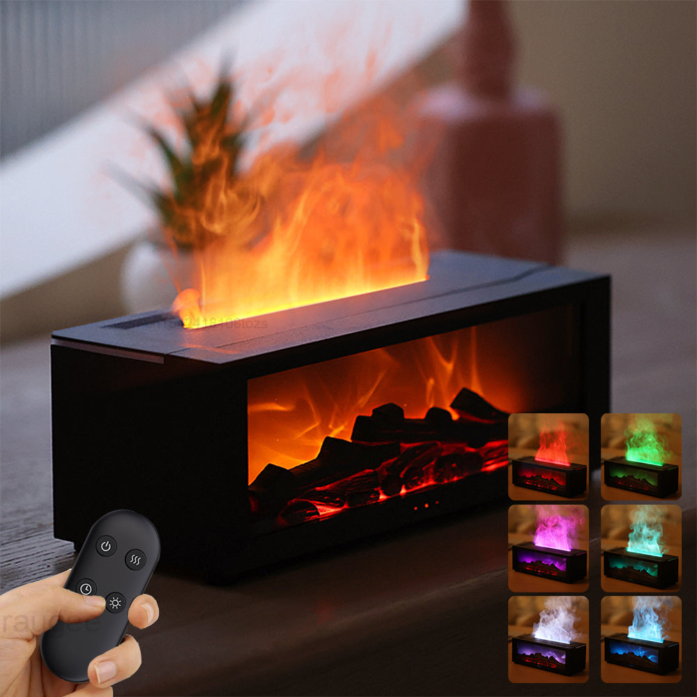 3D Flame Aromatherapy Diffuser – Colorful Essential Oil Humidifier with Realistic Flame Effect and Powerful Mist Output